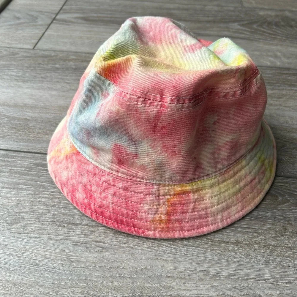 By Samii  Ryan Blue Pink Yellow Tie Dye Bucket Hat - Picture 4 of 14